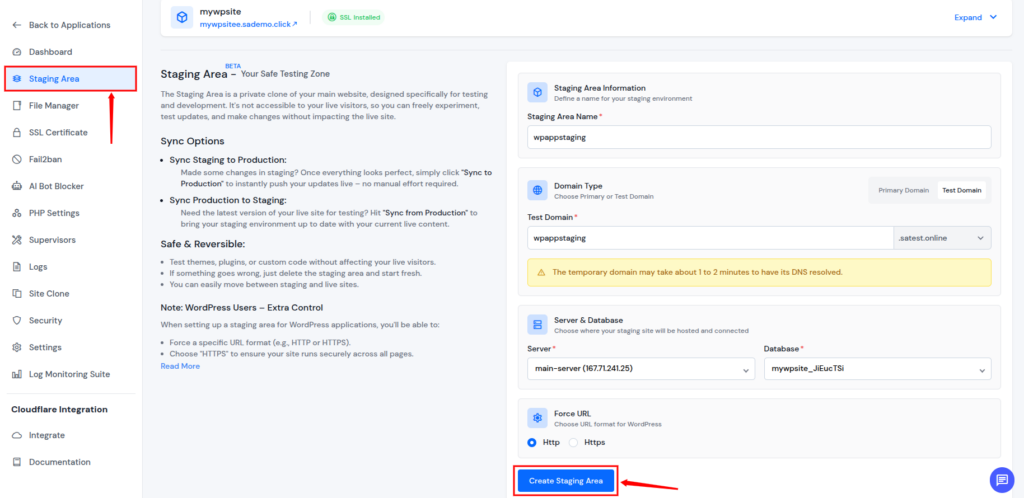staging area - Update WordPress Plugins