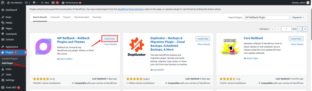 install plugin - Update WordPress Plugins