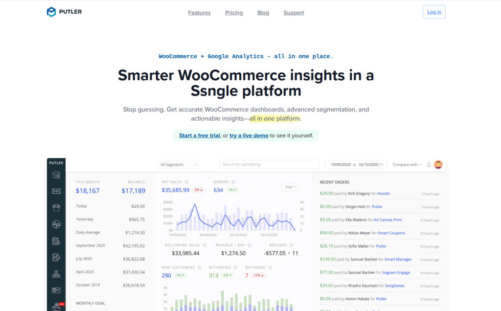 putler - woocommerce reporting & analytics plugins