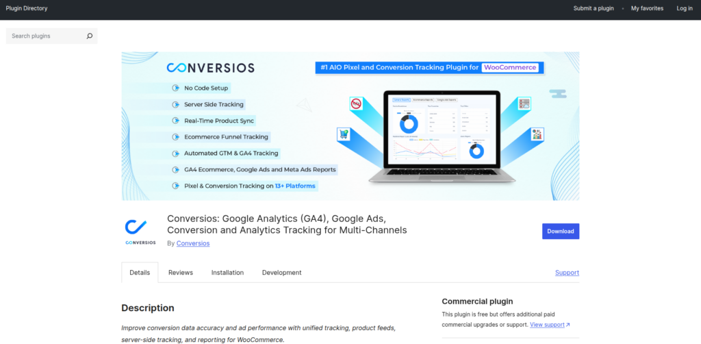 conversios - woocommerce reporting & analytics plugins