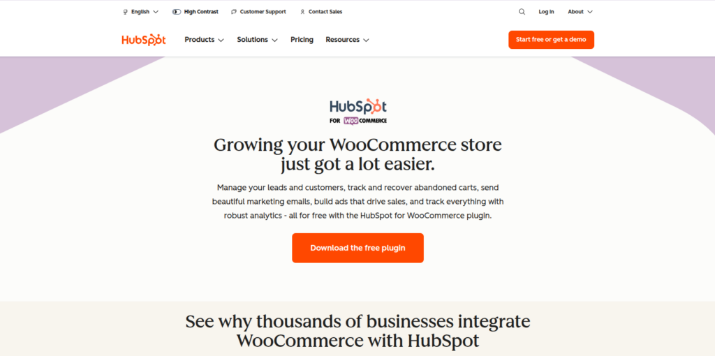 hubspot for woocommerce - woocommerce reporting & analytics plugins