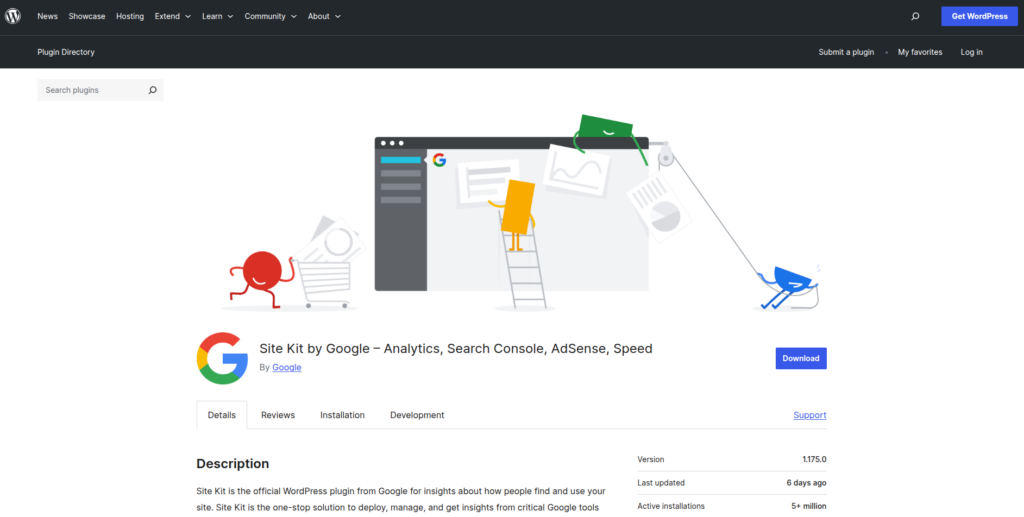 Site kit by Google - Google Analytics plugins