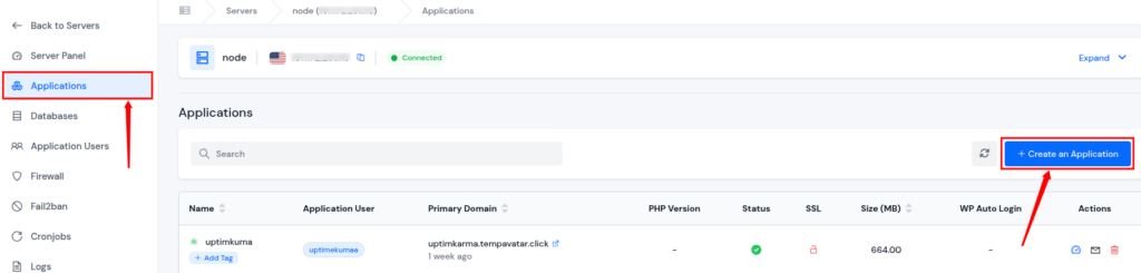 create application - n8n Hosting