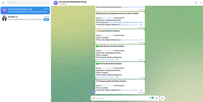 server-level notification - Integrate Telegram