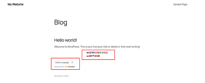 translator on website - Google Translate To WordPress