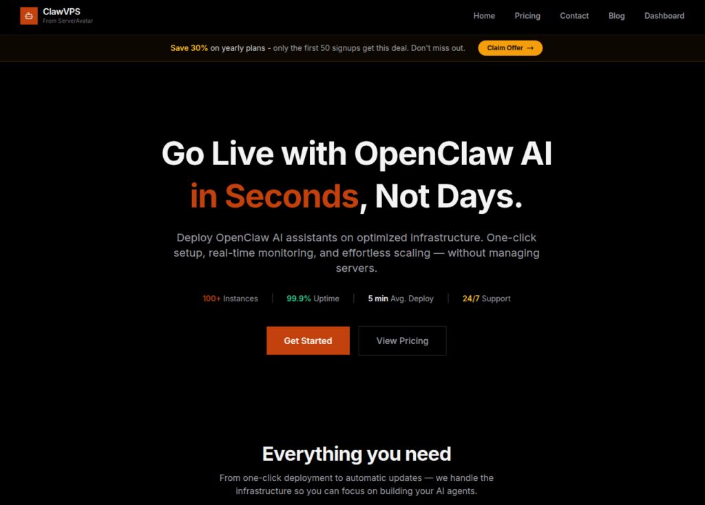 clawvps - Deploy OpenClaw AI