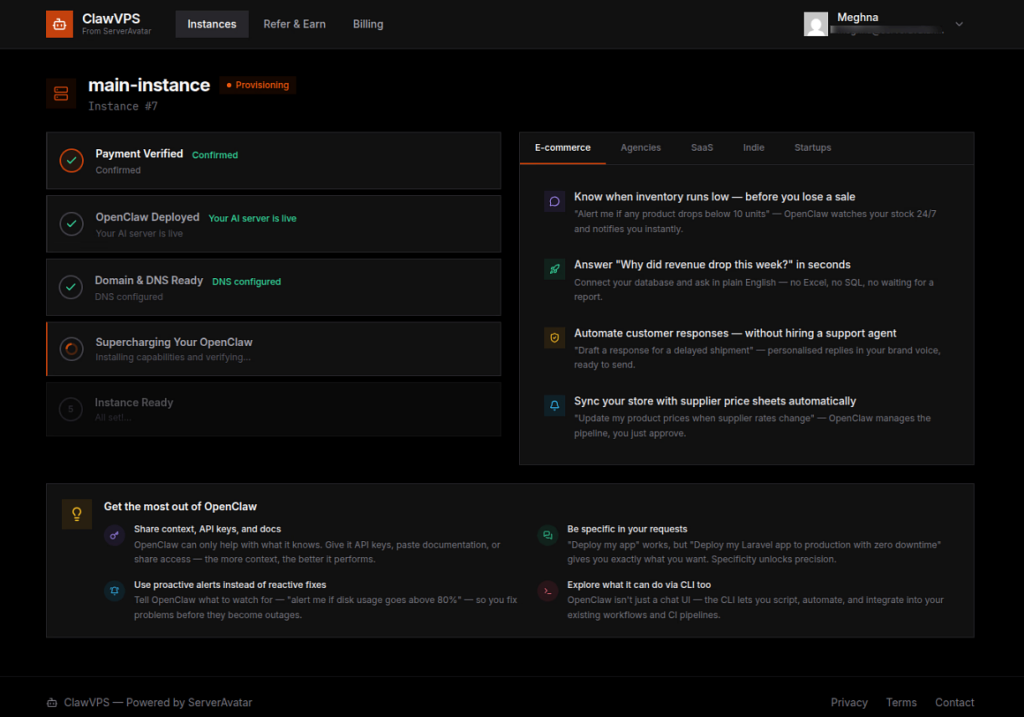 create instance - Deploy OpenClaw AI