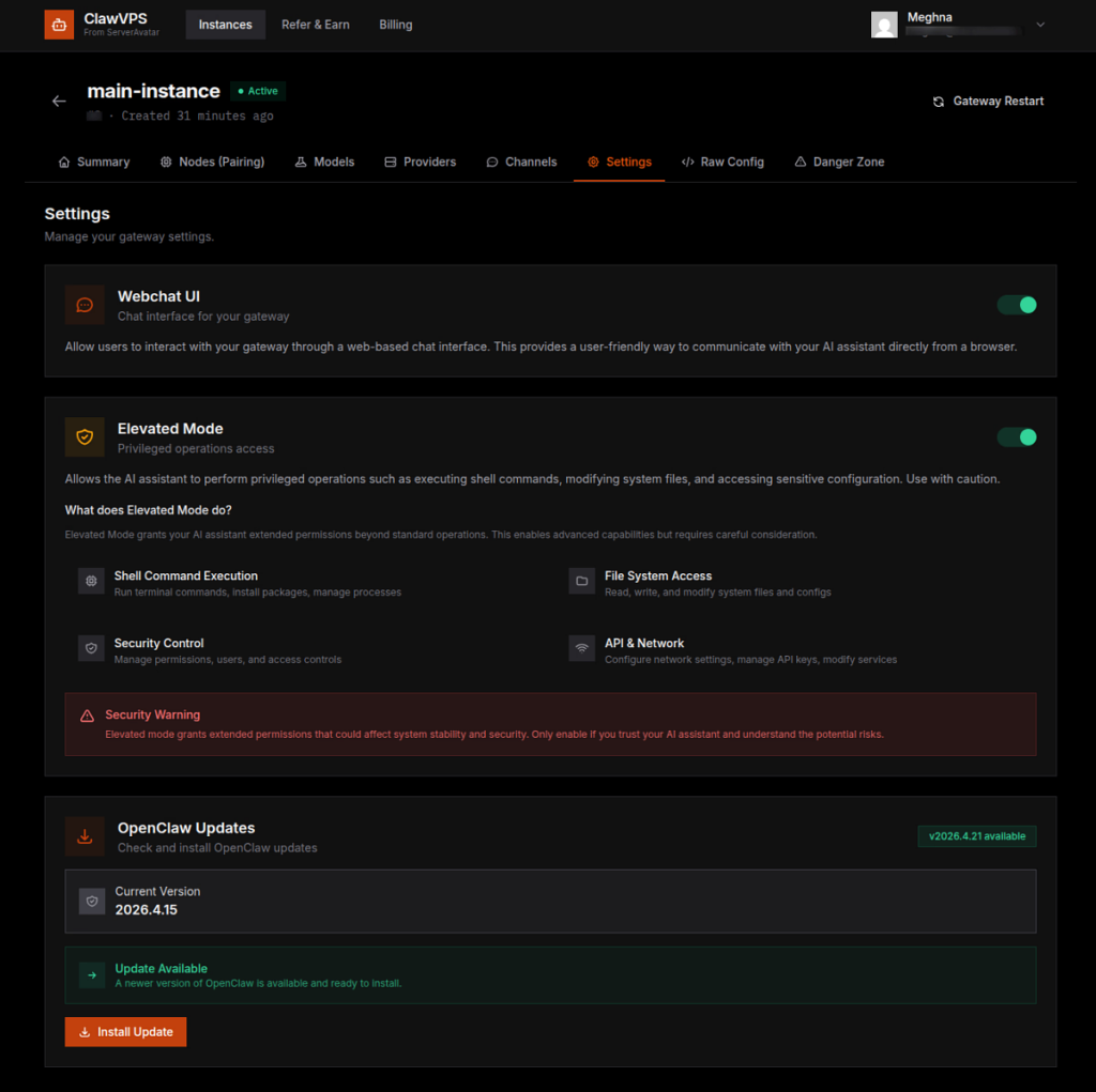 setting - Deploy OpenClaw AI