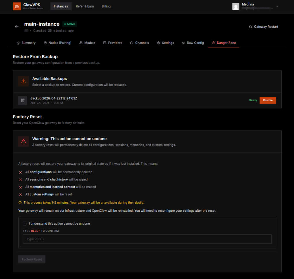 backups - Deploy OpenClaw AI