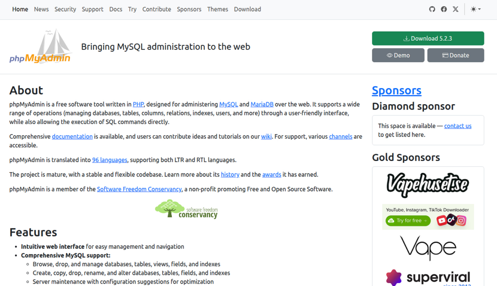 phpmyadmin - Adminer vs phpMyAdmin