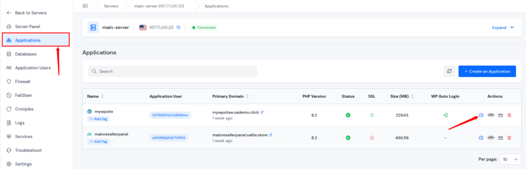 application dashboard - WordPress backdoor