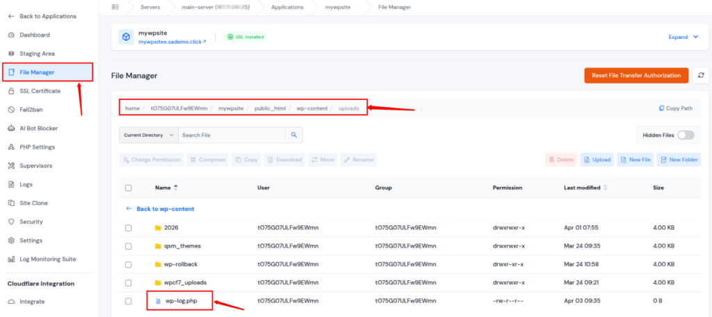 file manager - WordPress backdoor