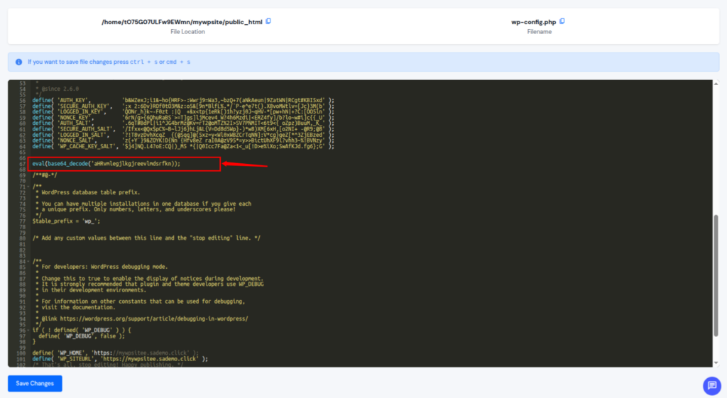code - WordPress backdoor