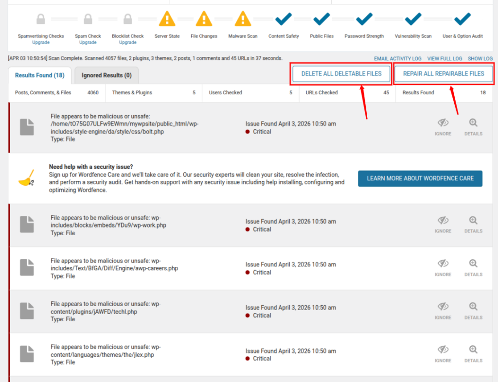 detections - WordPress backdoor