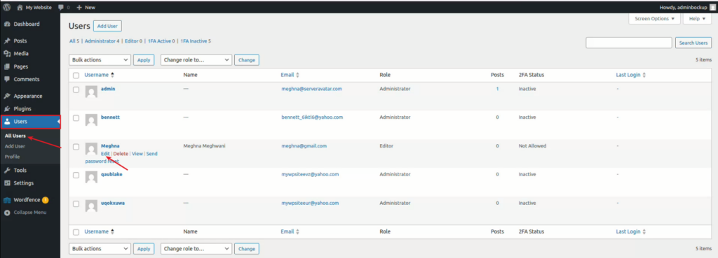 assign WordPress user roles