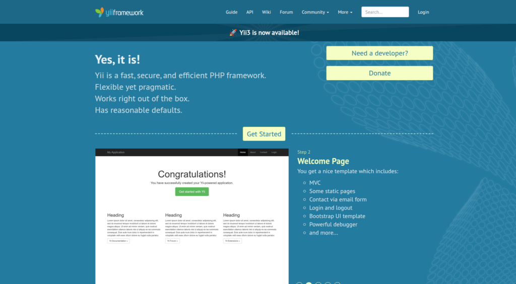 Yii - Best PHP frameworks