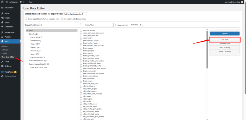 add WordPress user roles
