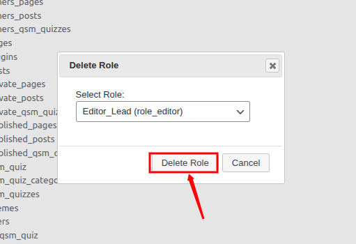 deleting WordPress user roles