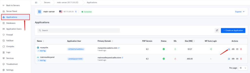 application dashboard - WordPress post-migration troubleshooting