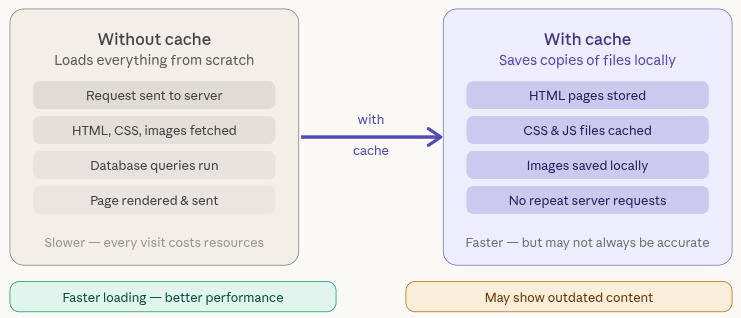 website cache - clear website cache