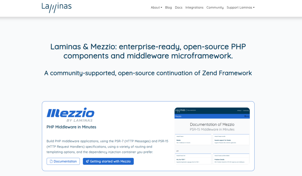 Laminas - Best PHP frameworks