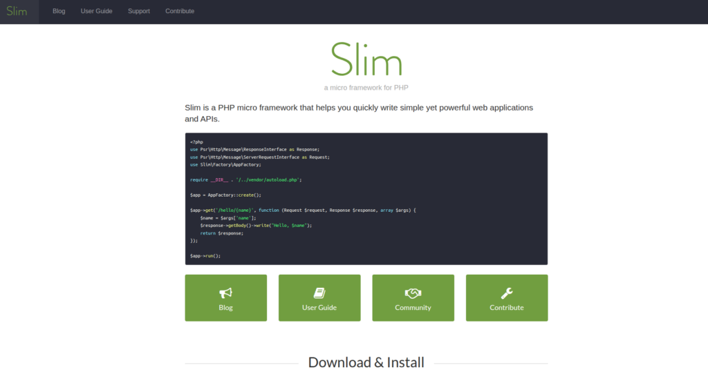 Slim - Best PHP frameworks