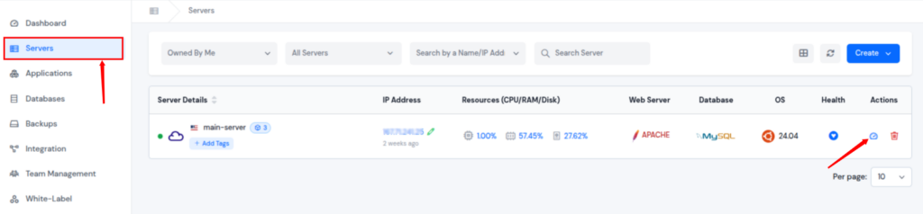 server dashboard - Discourage search engines from indexing site