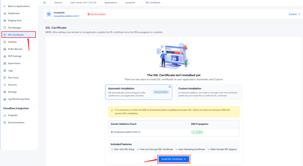ssl certificate - PHP hosting setup checklist