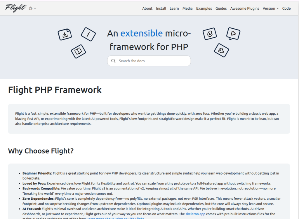 FlightPHP - Best PHP frameworks