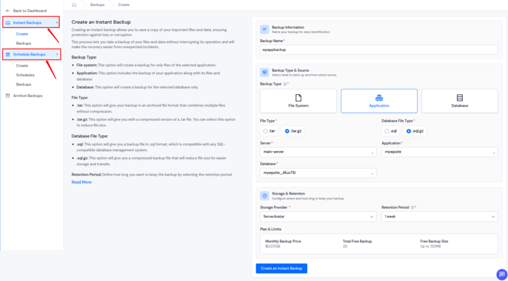 backups - PHP hosting setup checklist
