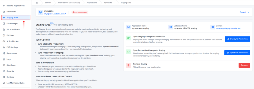 staging environment - PHP hosting setup checklist
