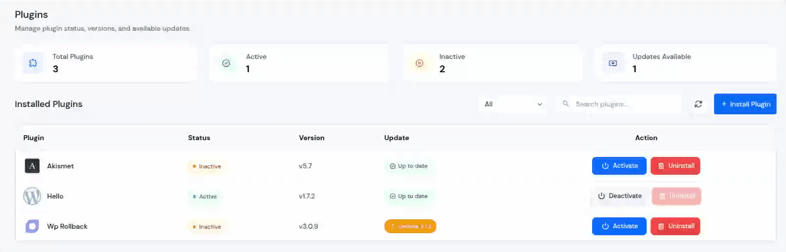 Search for Plugin - WordPress Toolkit