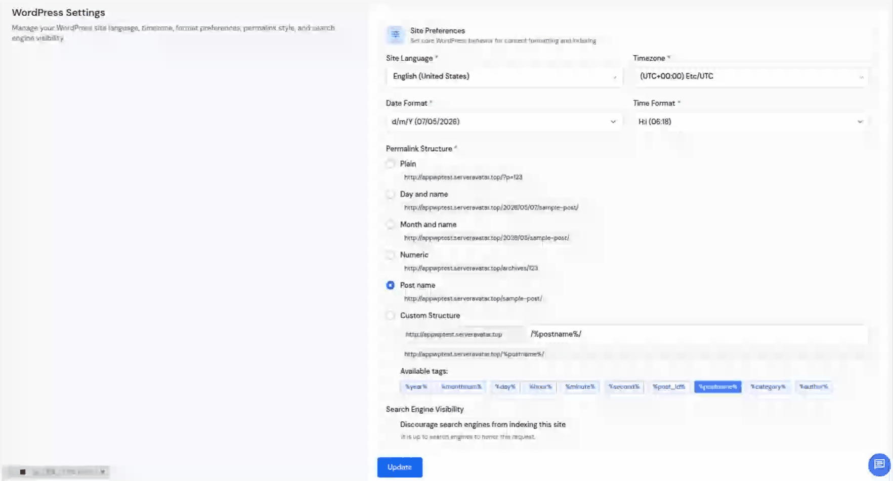 Search Engine Visibility - WordPress Toolkit