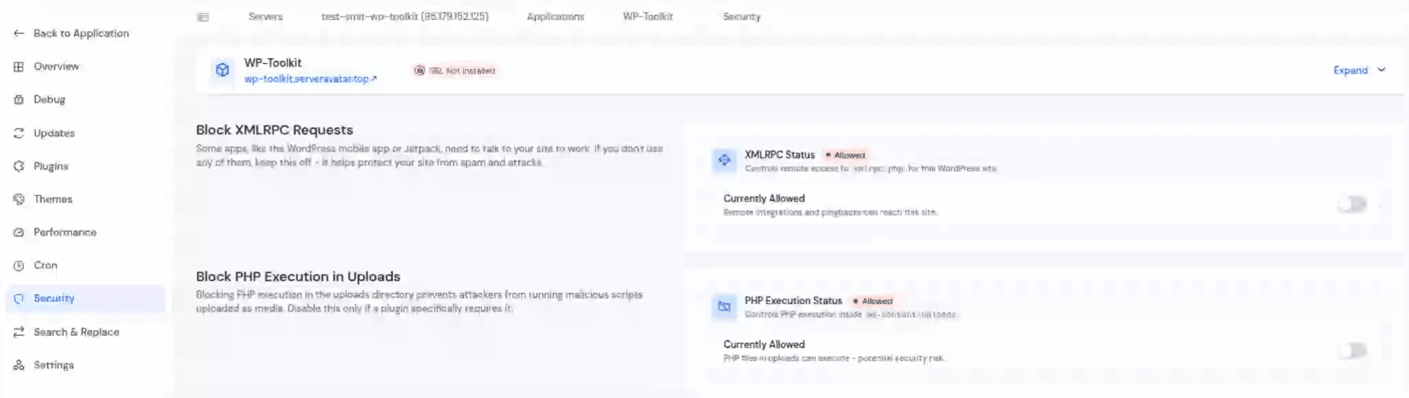 Search and Replace - WordPress Toolkit