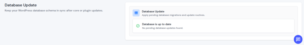 Database Update - WordPress Toolkit