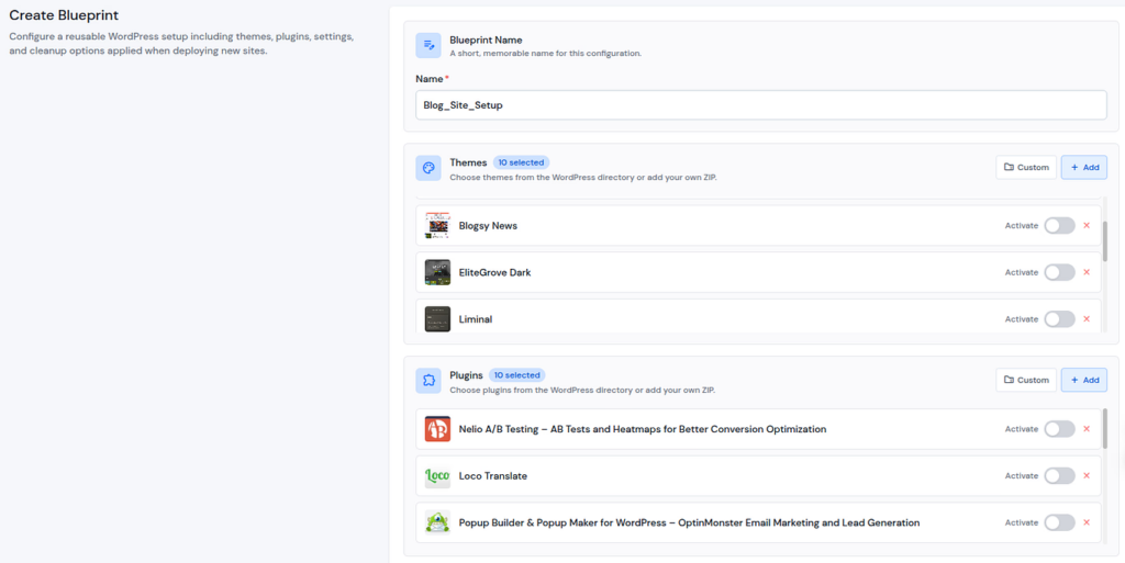  Add details for WordPress Blueprints