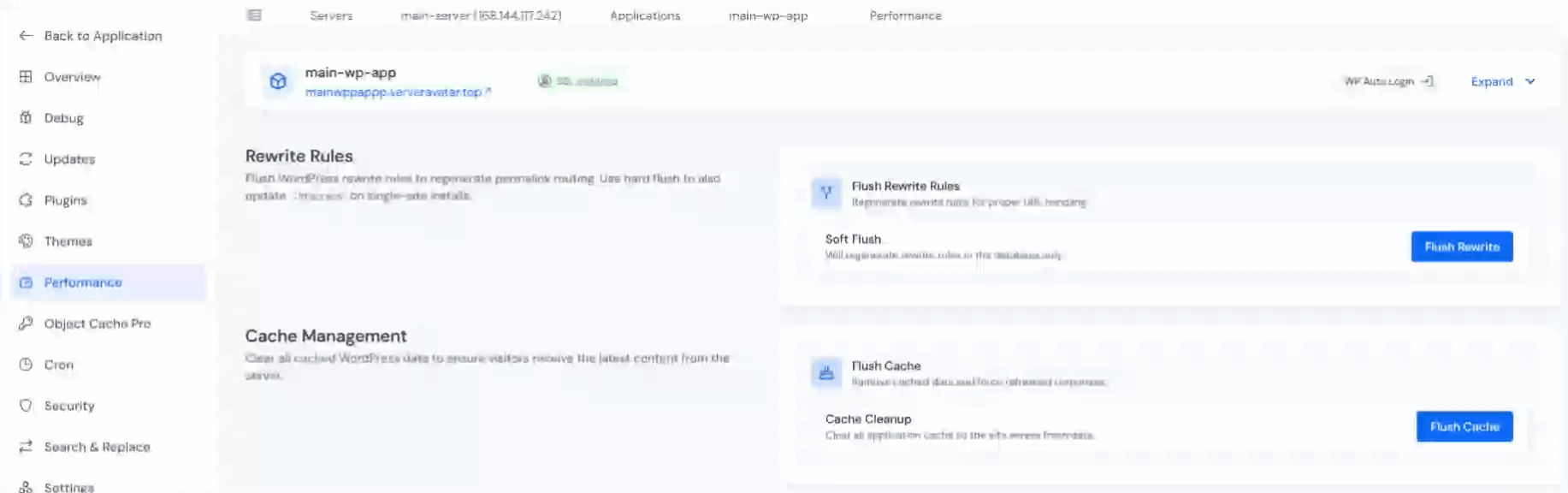 flush cache - WordPress Performance