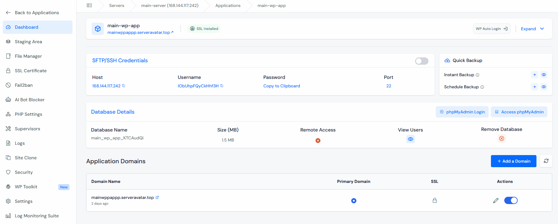 cron section in WP Toolkit - WordPress Cron Jobs