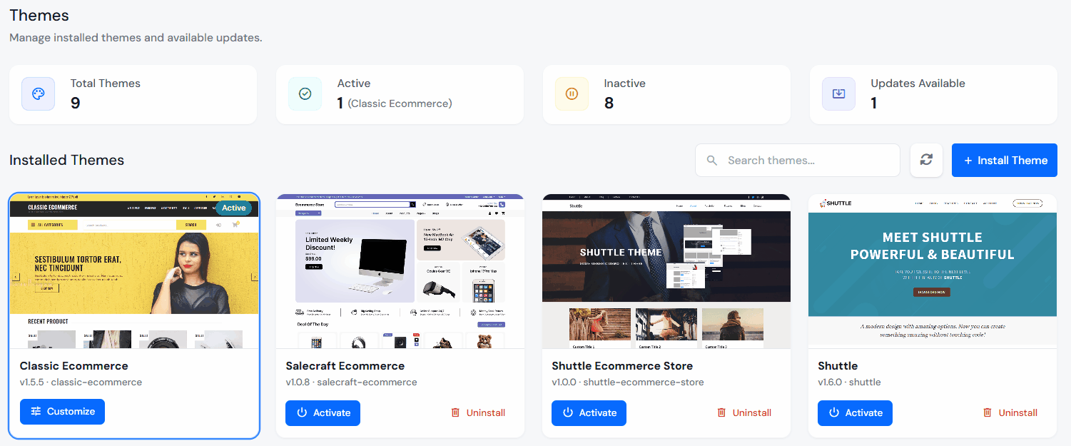 remove themes - manage WordPress themes