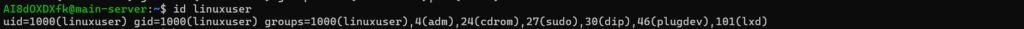checking user's group with id - List Users and Groups