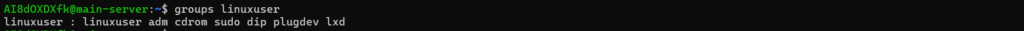 groups username command - List Users and Groups