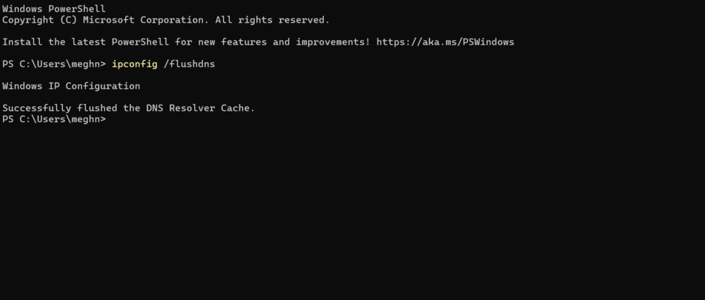 flush dns command - ERR_NAME_NOT_RESOLVED