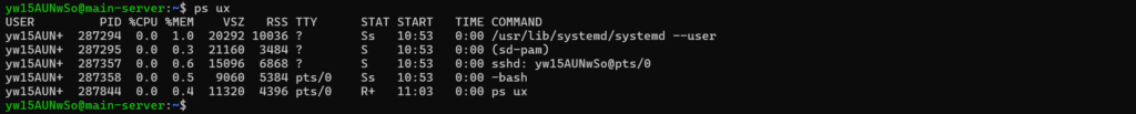 ps output - Check Running Processes