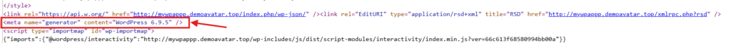 check current version from page source - Upgrade WordPress Version