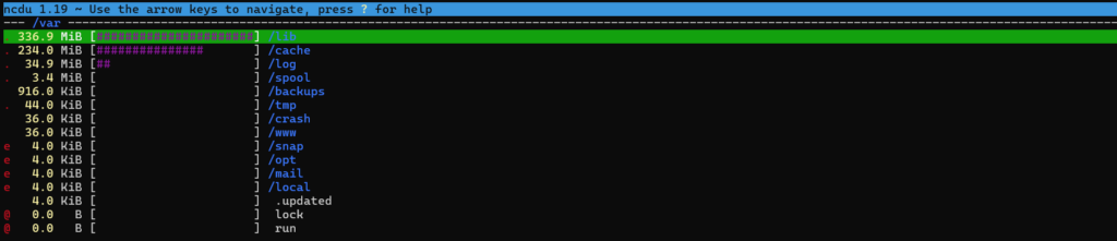 using ncdu