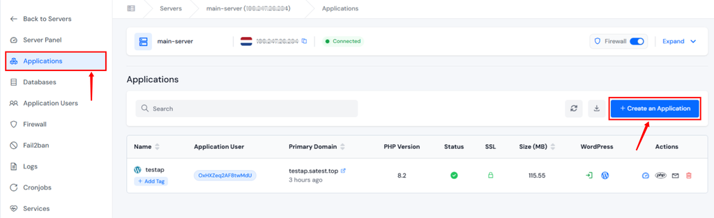create application - GitHub