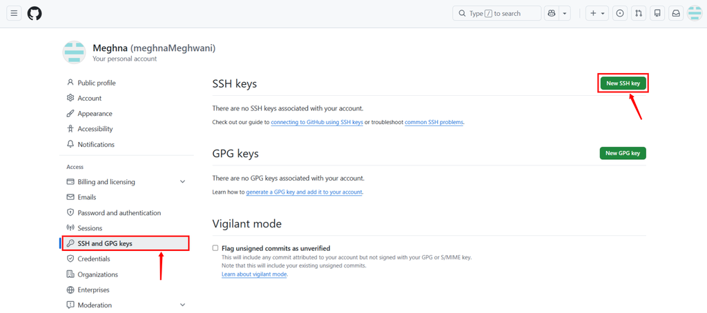 create new ssh key