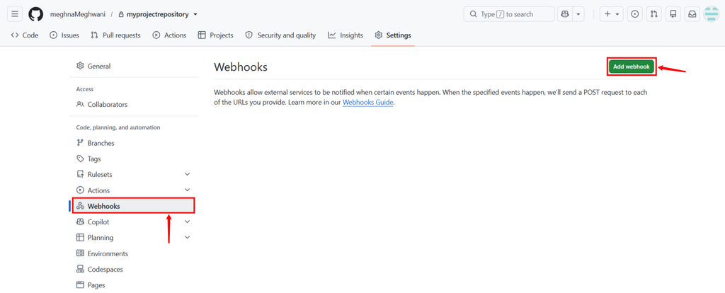 add webhooks