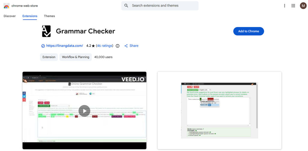 Grammar Checker - Chrome Privacy Extensions