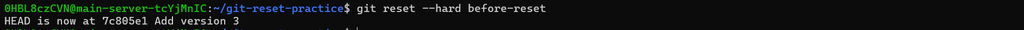 git reset hard - Git Reset to Previous Commit